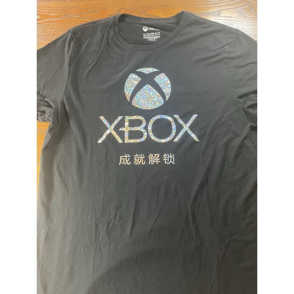 Xbox T Shirt Black With Logo and Chinese Writing Men's Size XL Holographic